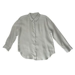 James Perse Linen Button Down Shirt Womens Size 3 Large Mint Green Lightweight
